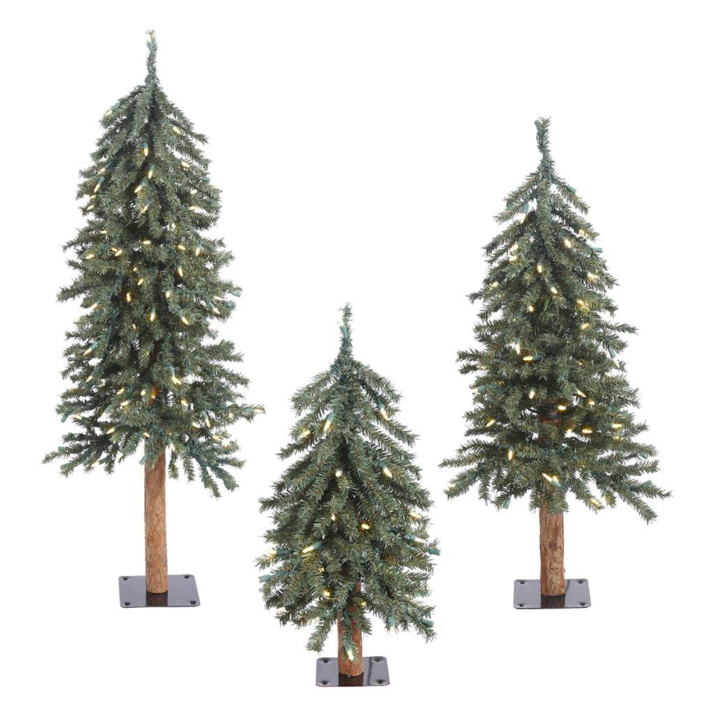 2' 3' 4' Artificial Natural Bark Alpine Set 185 Warm White Lights 1