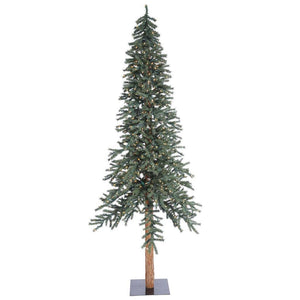 9' x 56" Artificial Natural Bark Alpine Tree with 500 Warm White LED Lights 1