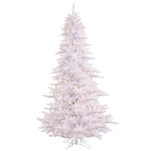 7.5' x 52" White Fir Tree with 750 Warm White LED Lights 1