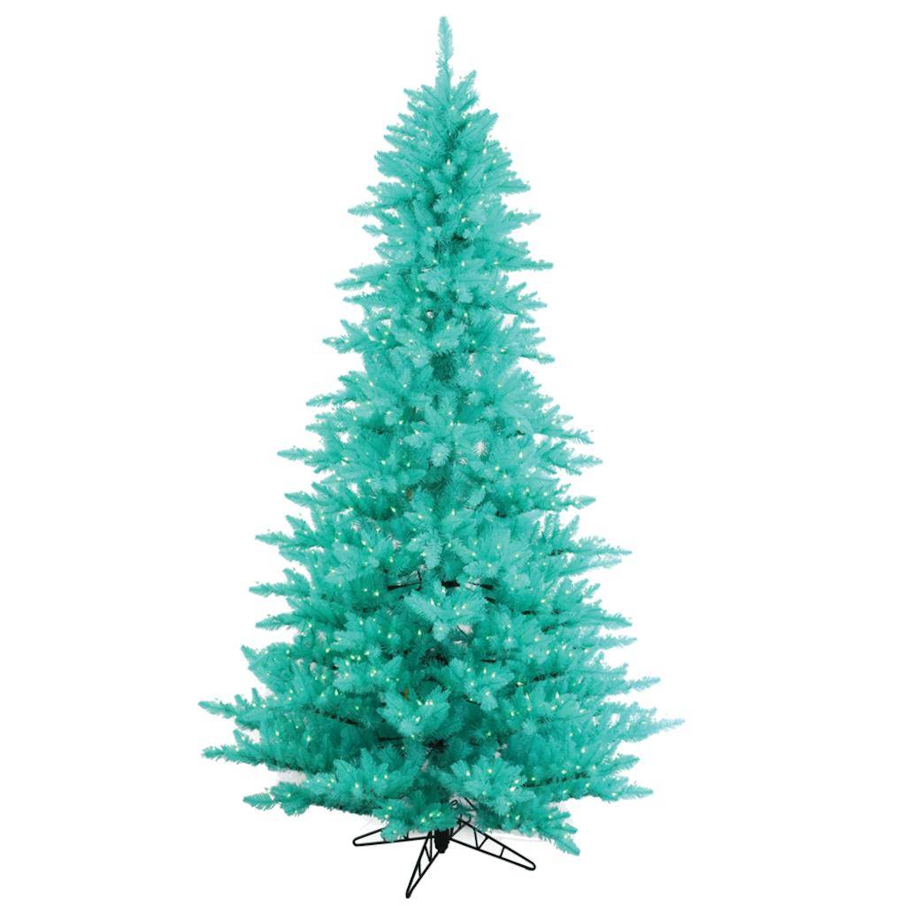 5.5' x 42" Aqua Fir Tree with 400 Aqua LED Lights 1
