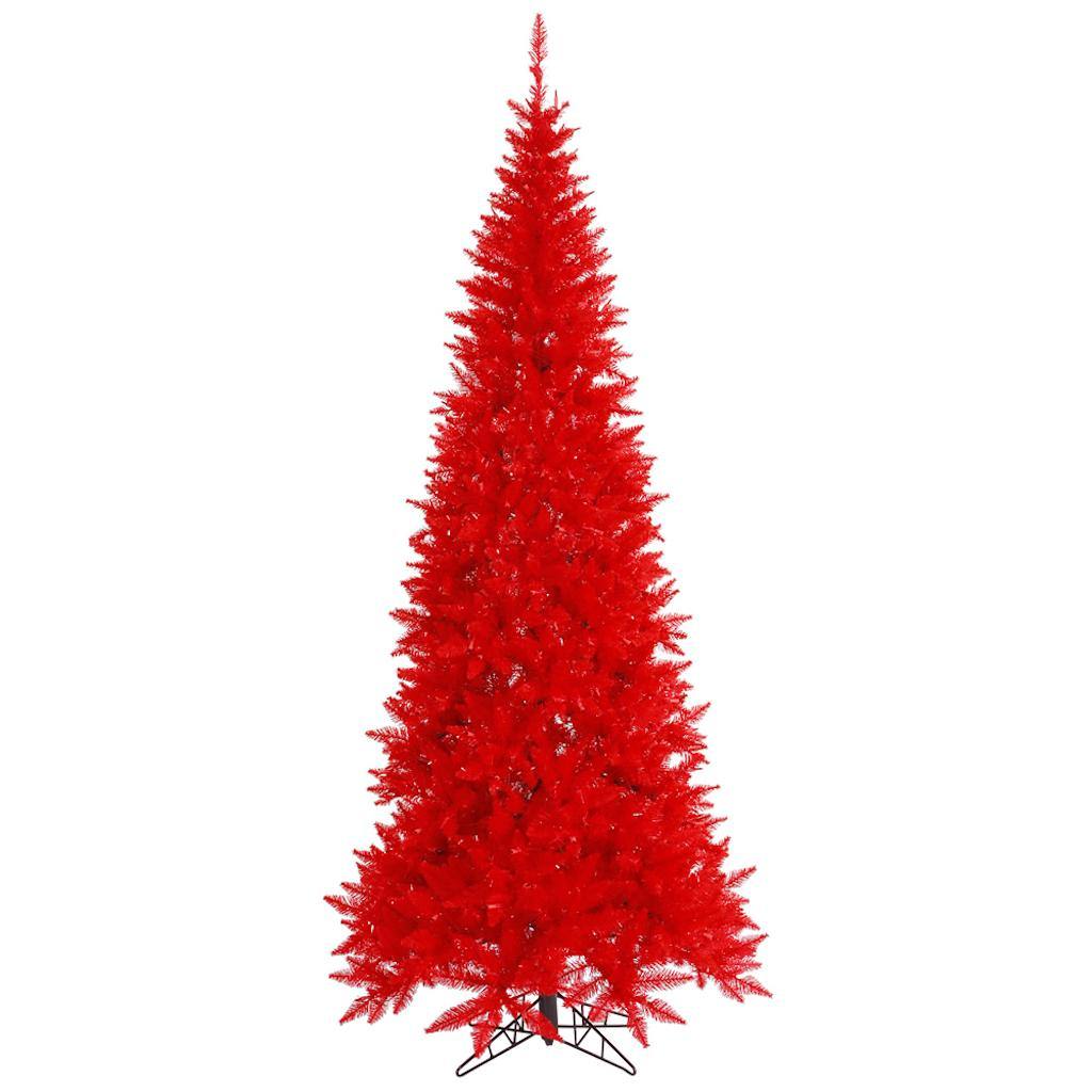 7.5' x 40" Red Slim Fir Tree 1