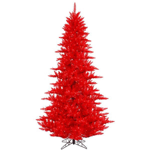 4.5' x 34" Red Fir Tree with 250 Red LED Lights 1