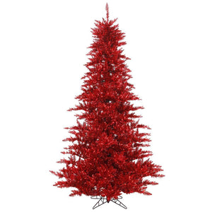 5.5' x 42" Tinsel Red Fir Tree 1