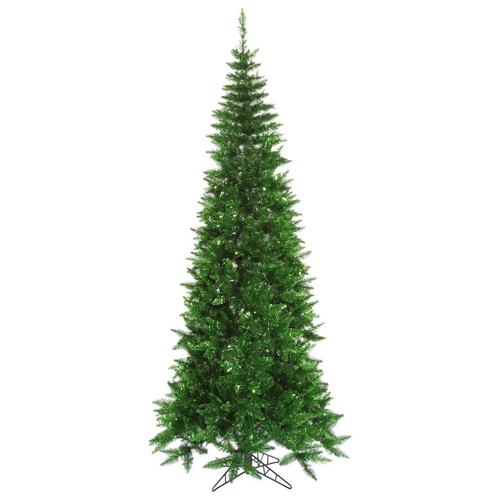 4.5' x 24" Tinsel Green Slim Fir Tree 1