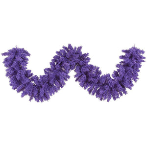 9' Artificial Flocked Purple Fir Garland 1