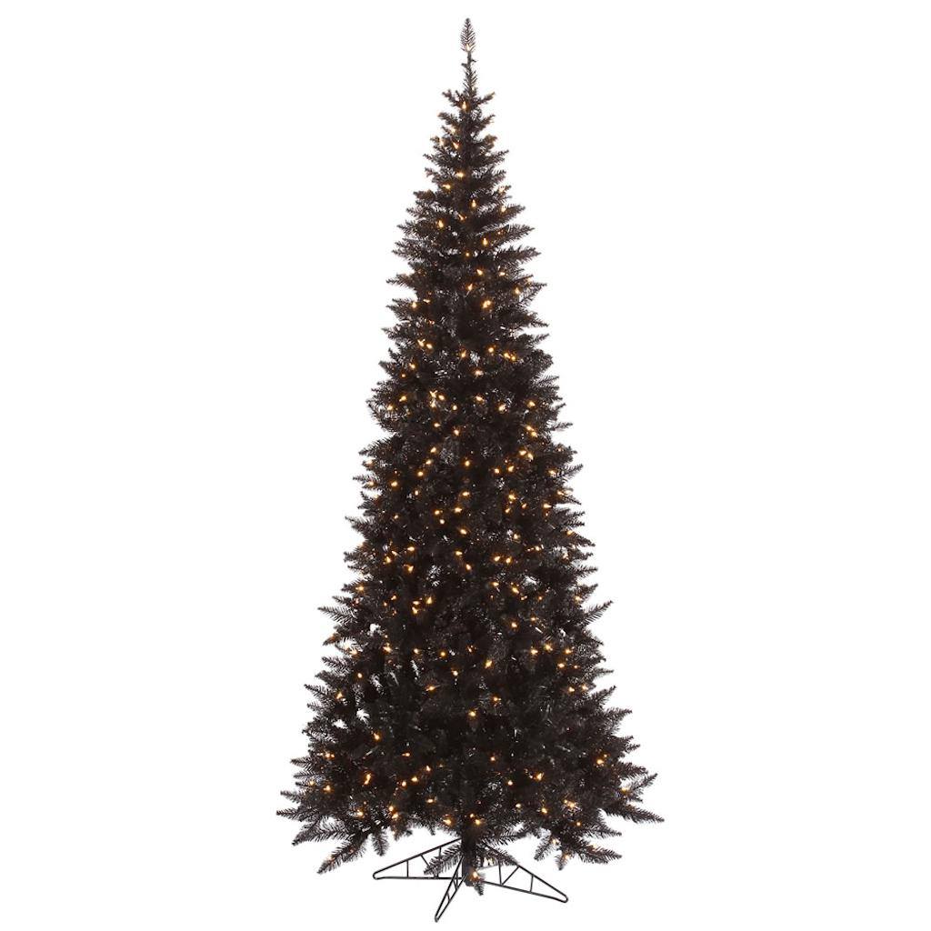 7.5' x 40" Black Tree with 500 Warm White LED Lights 1