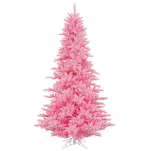 7.5' x 52" Pink Fir Tree with 750 Pink LED Lights 1