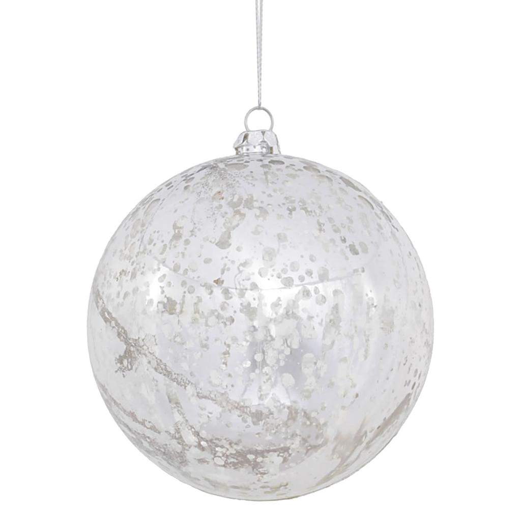 4" Silver Shiny Mercury Ball Ornament (6 pack) 1