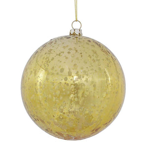 4" Gold Shiny Mercury Ball Ornament (6 pack) 1