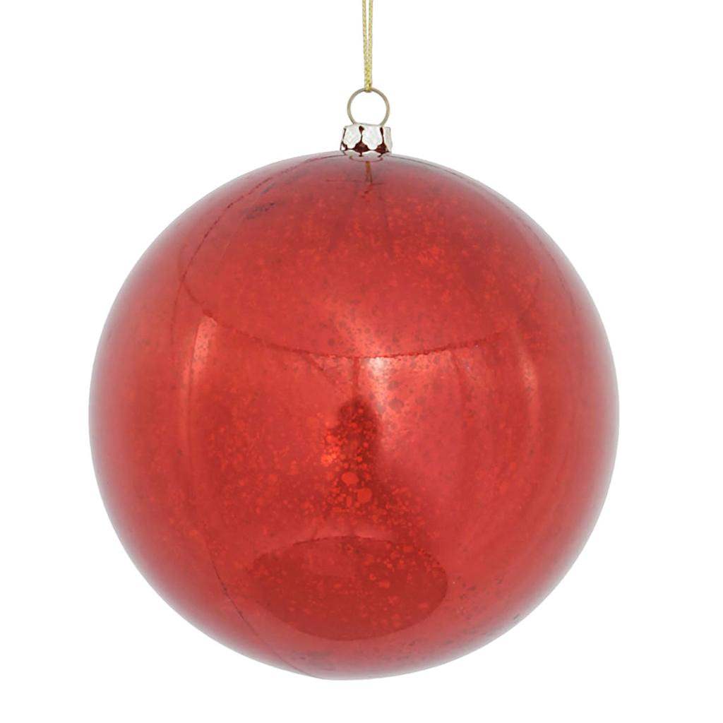 4.75" Red Shiny Mercury Ball Ornaments (4 pack) 1