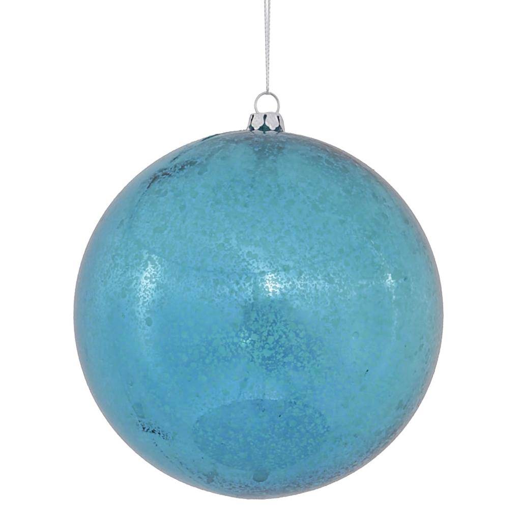 4.75" Turquoise Shiny Mercury Ball Ornaments (4 pack) 1