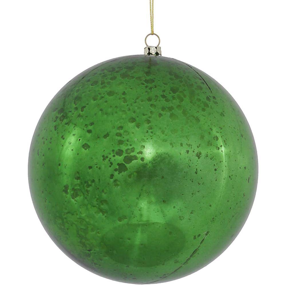 6" Green Shiny Mercury Ball Ornament (4 pack) 1