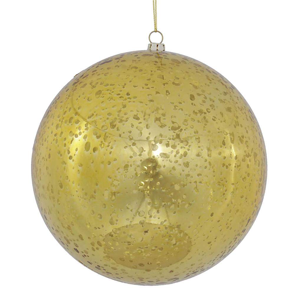6" Gold Shiny Mercury Ball Ornament (4 pack) 1