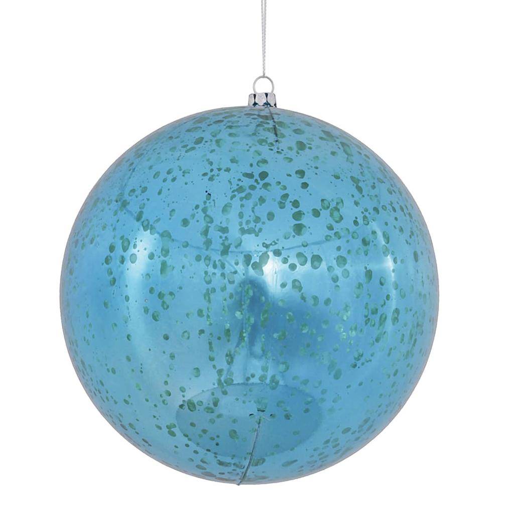 6" Turquoise Shiny Mercury Ball Ornament (4 pack) 1
