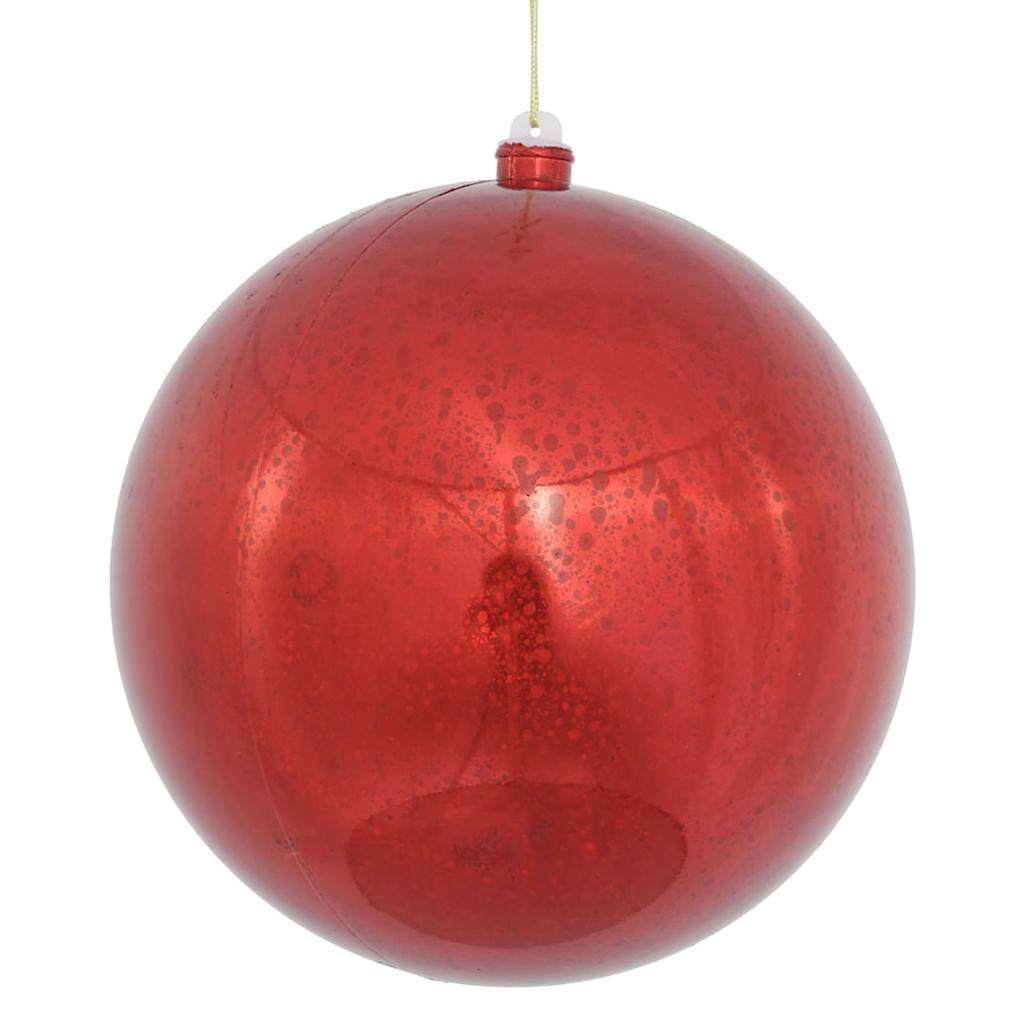 8" Red Mercury Finish Ball Ornament 1