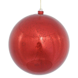 10" Red Shiny Mercury Finish Ball Ornament 1
