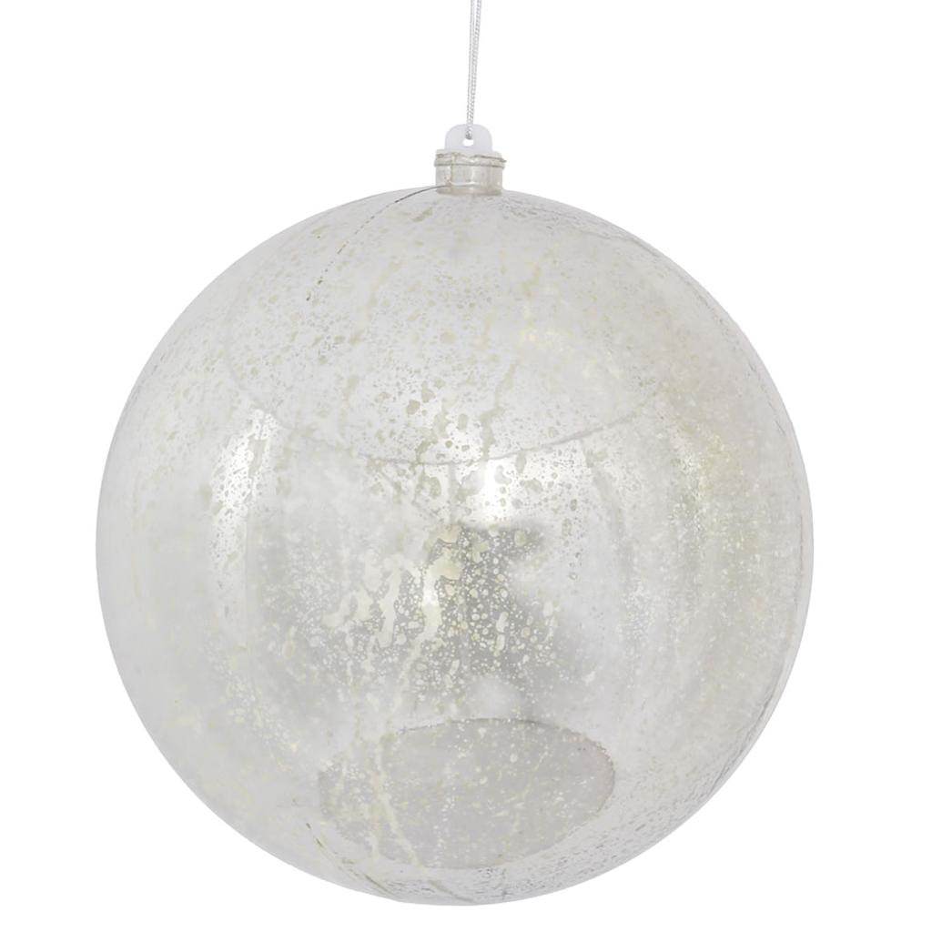 10" Silver Shiny Mercury Ball Ornament 1