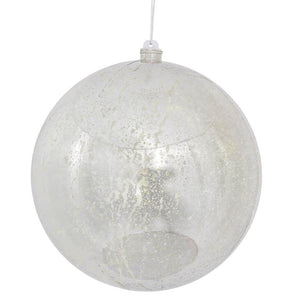 10" Silver Shiny Mercury Ball Ornament 1
