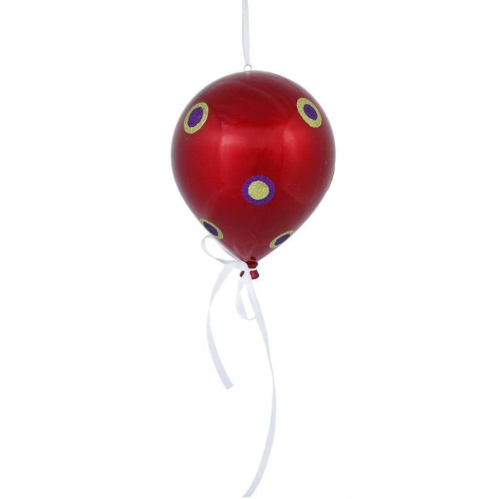 7.5" x 6" Red Candy Dot Balloon Ornament (3 pack) 1