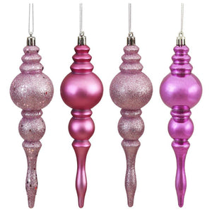 7" Mauve 4 Assorted Finish Finial Ornament (8 pack) 1