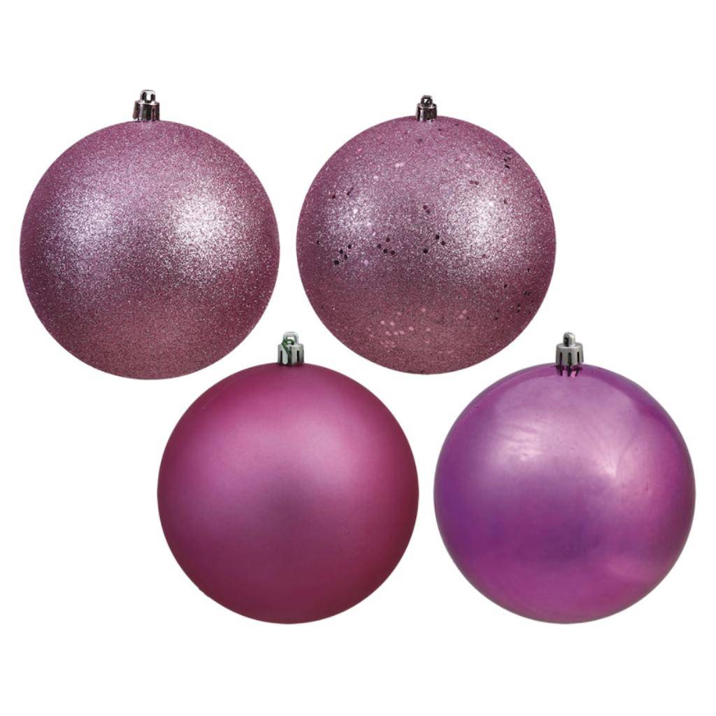 2.4" Mauve 4 Assorted Finish Ball Ornament (24 pack) 1