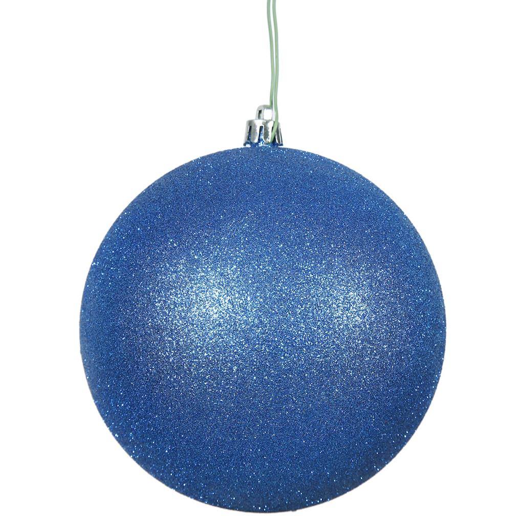 3" Blue Glitter Ball Ornament (12 pack) 1