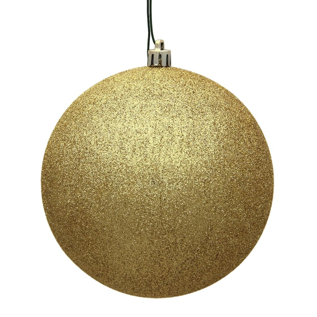 3" Gold Glitter Ball Ornament (12 pack) 1