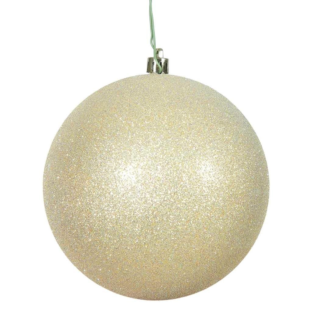 3" Champagne Glitter Ball Ornament (12 pack) 1