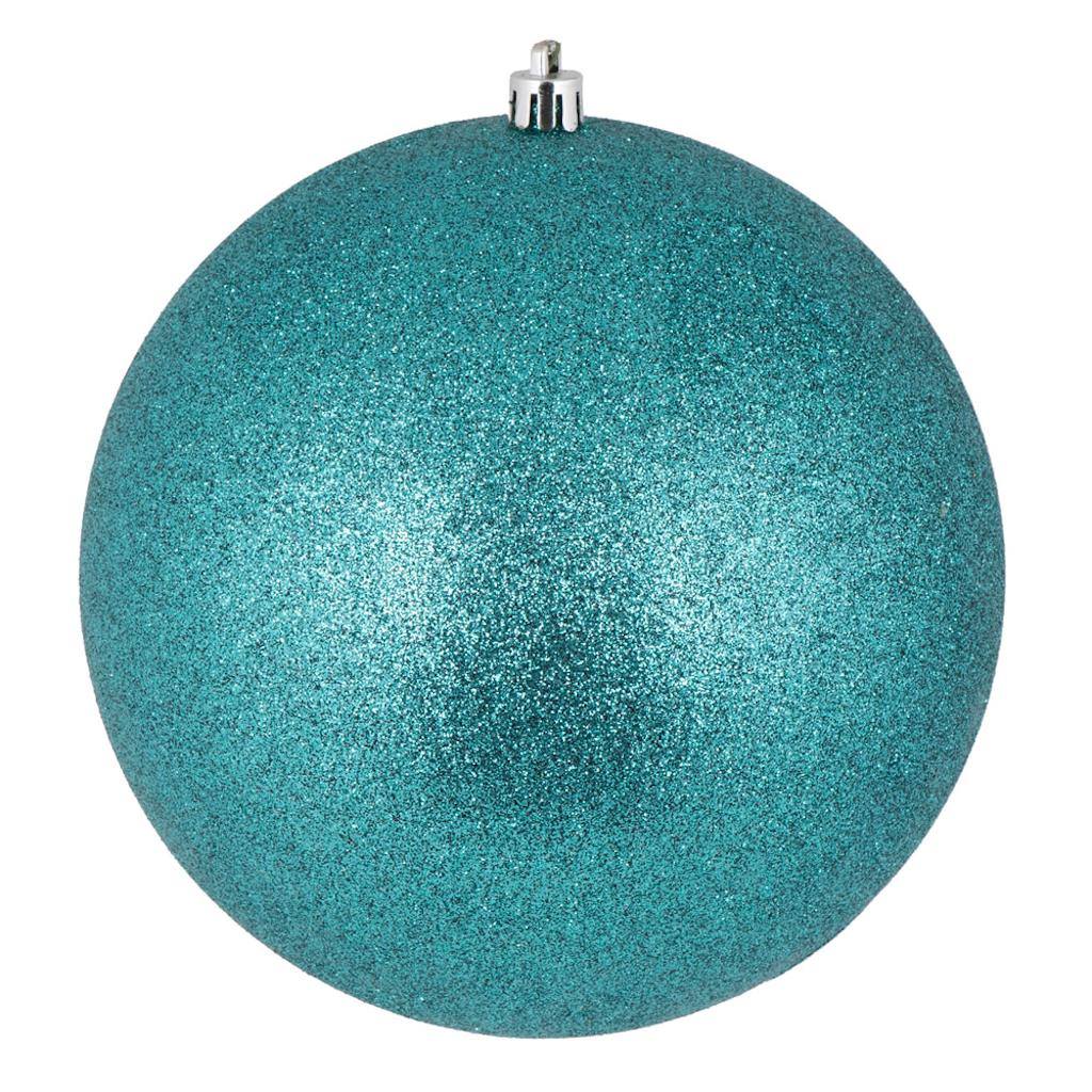 3" Teal Glitter Ball Ornament (12 pack) 1