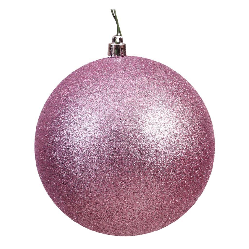 3" Mauve Glitter Ball Ornament (12 pack) 1