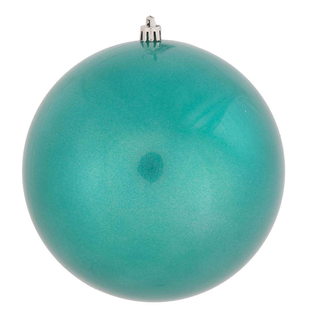 4" Teal Candy Ball Ornament (6 pack) 1