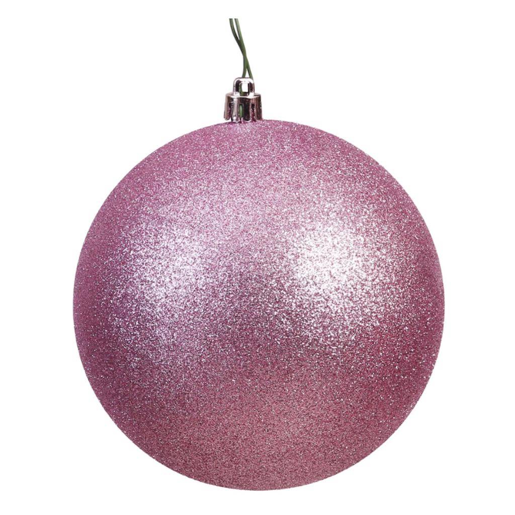 4" Mauve Glitter Ball Ornament (6 pack) 1