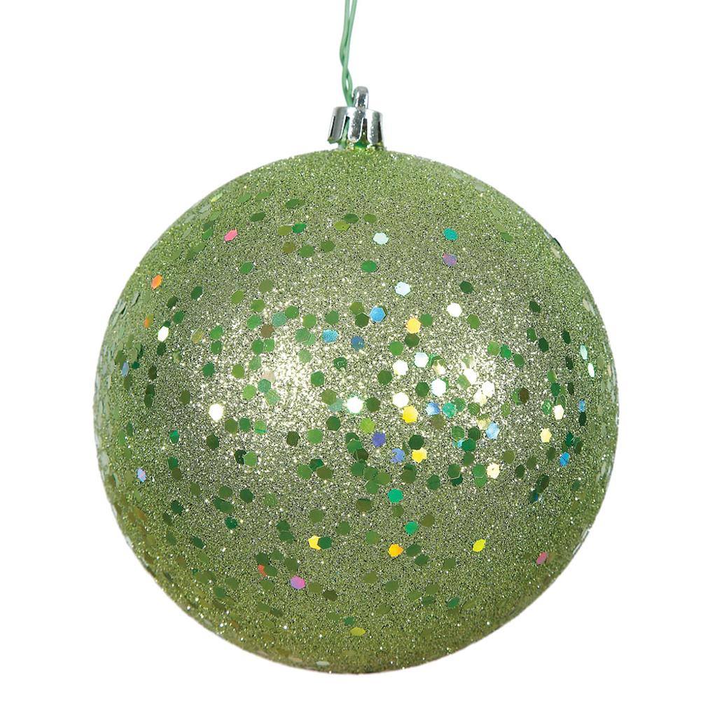 4" Celadon Sequin Ball Ornament (6 pack) 1