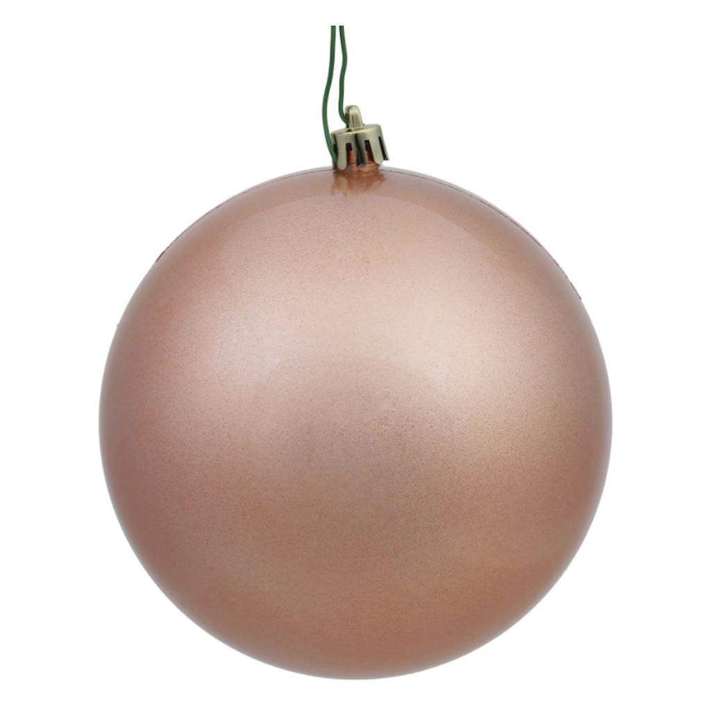4.75" Rose Gold Candy Ball Ornament (4 pack) 1