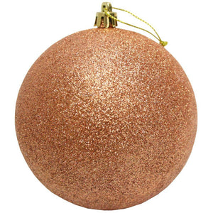 4.75" Rose Gold Glitter Ball Ornament (4 pack) 1