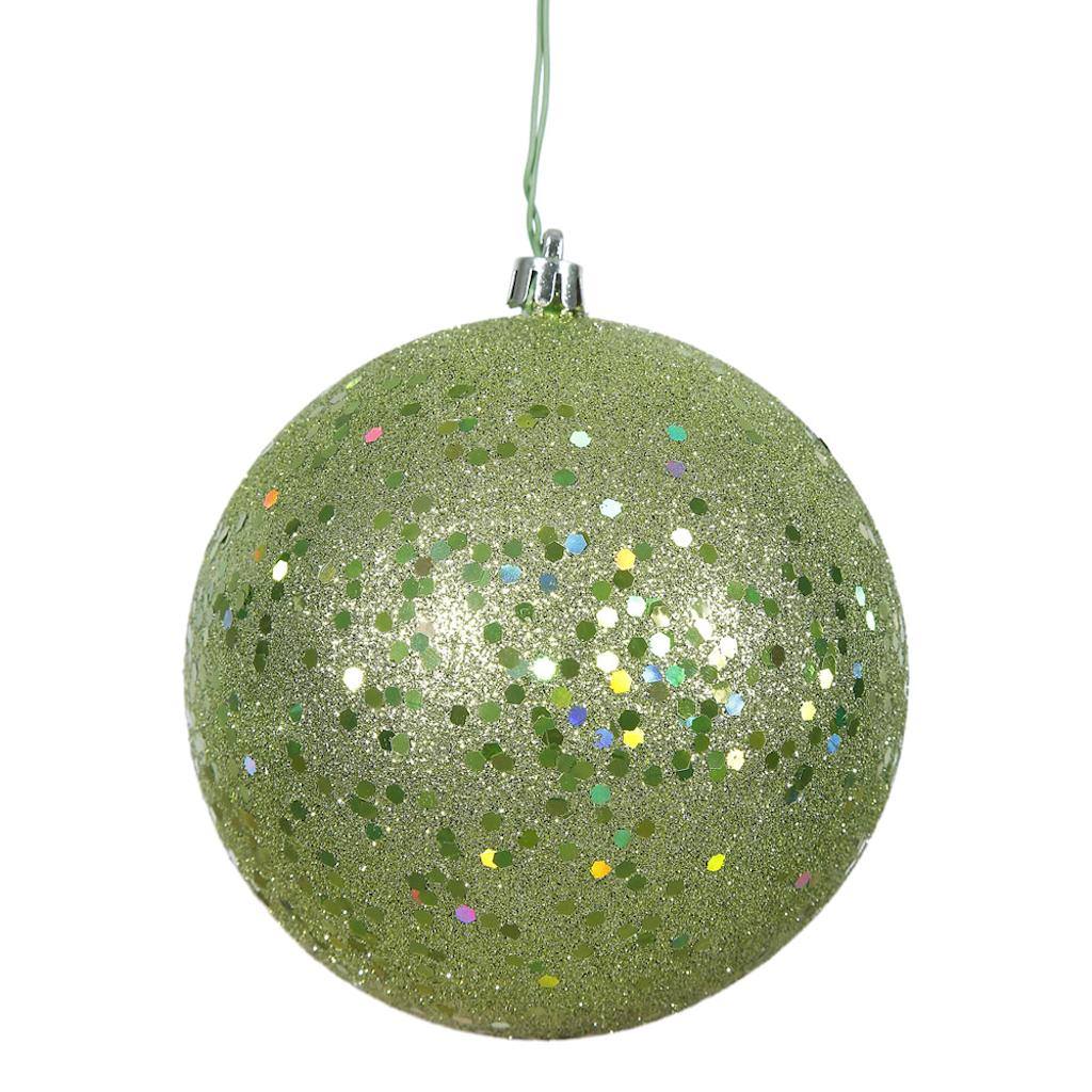 6" Celadon Sequin Ball Ornament (4 pack) 1
