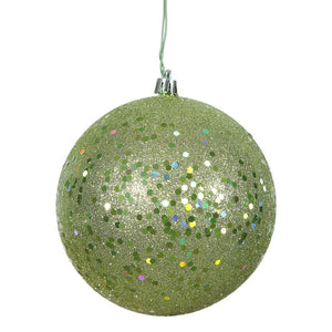 6" Celadon Sequin Ball Ornament (4 pack) 1