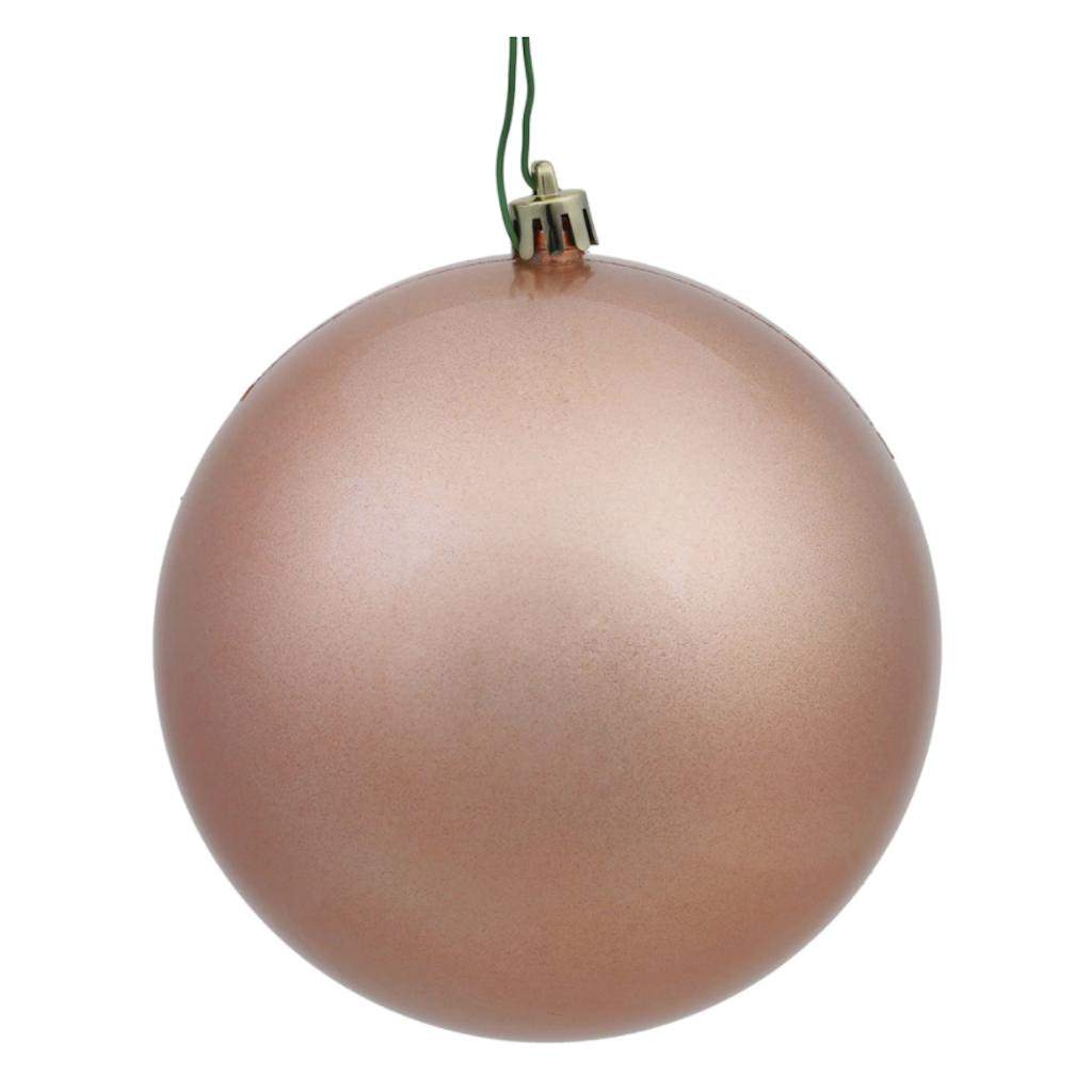 6" Rose Gold Candy Ball Ornament (4 pack) 1