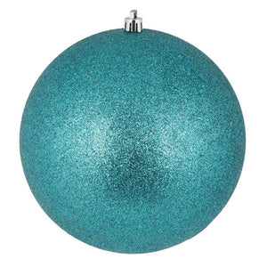 8" Teal Glitter Ball Ornament 1