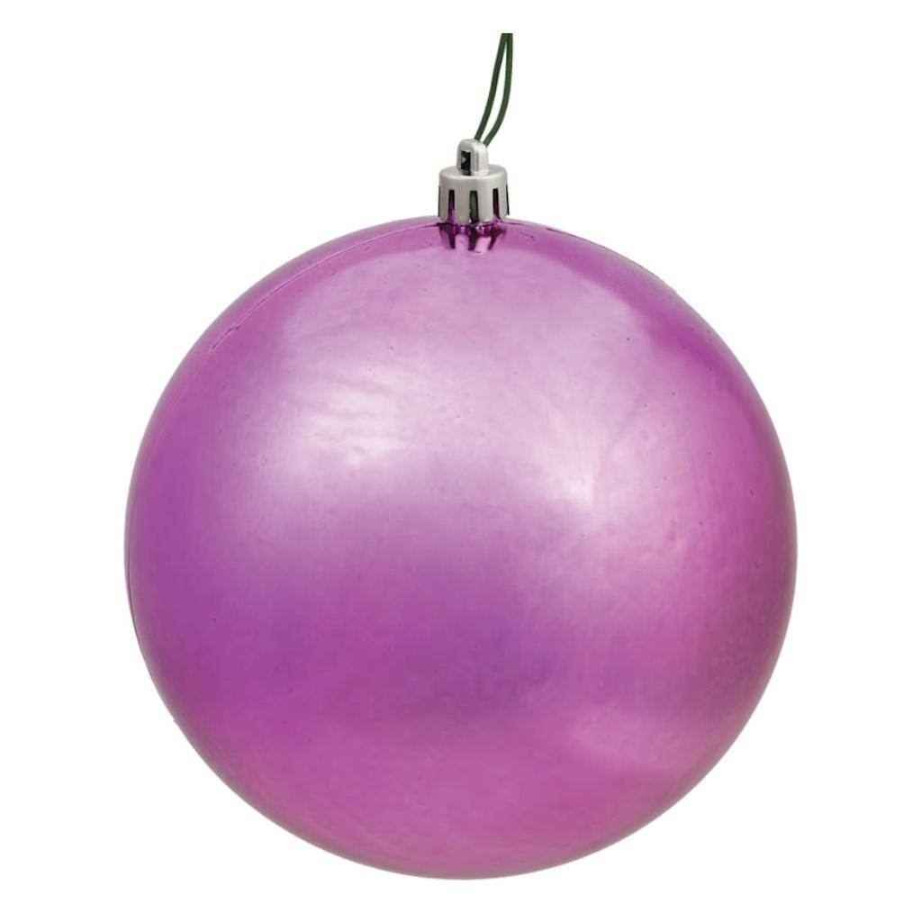 8" Mauve Shiny Ball Ornament 1