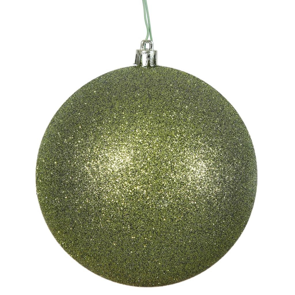 10" Olive Glitter Ball Christmas Ornament 1