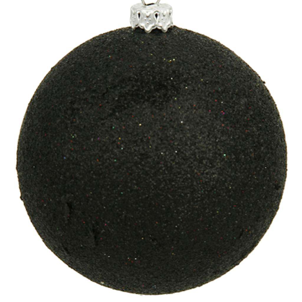 10" Black Glitter Ball Ornament 1