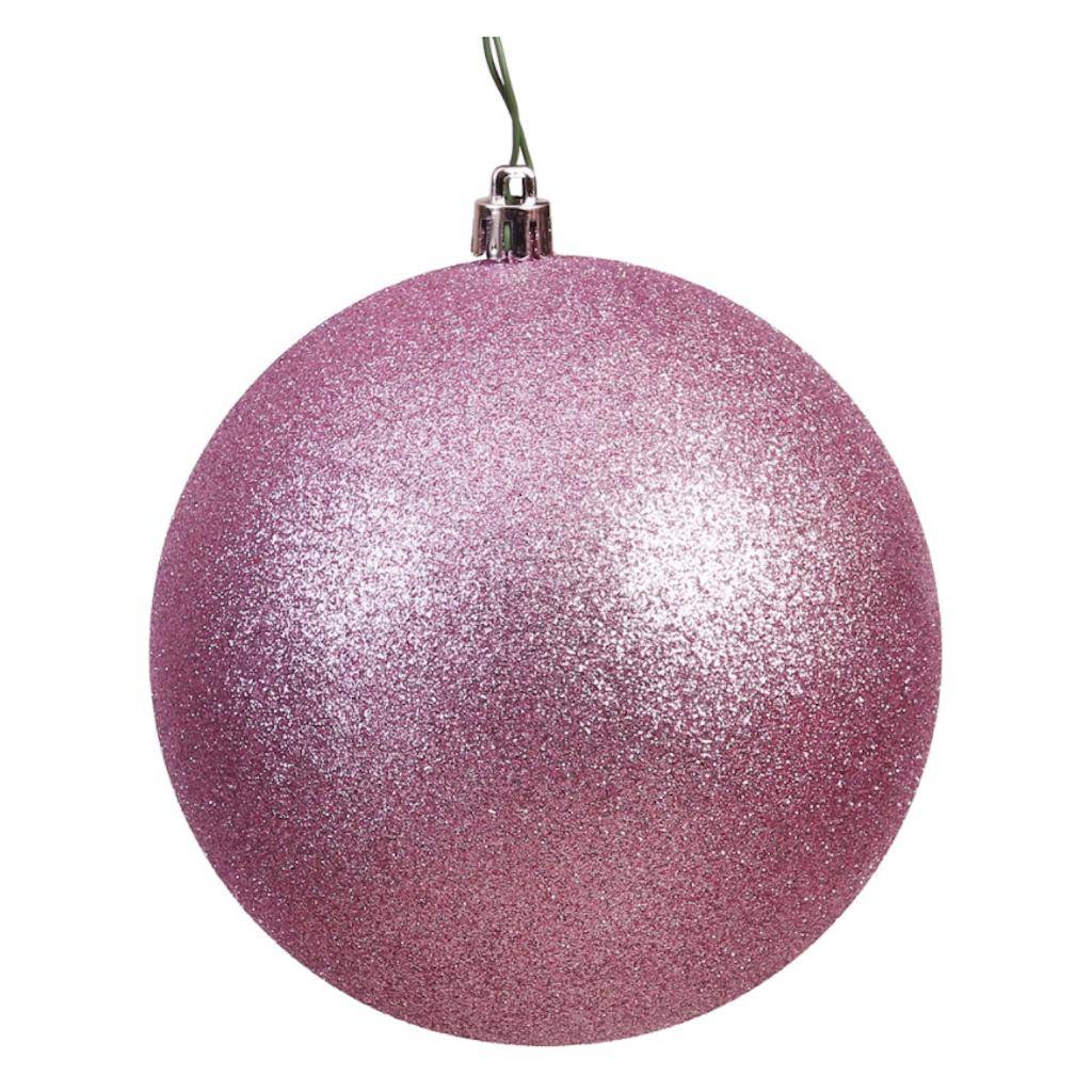 10" Mauve Glitter Ball Ornament 1