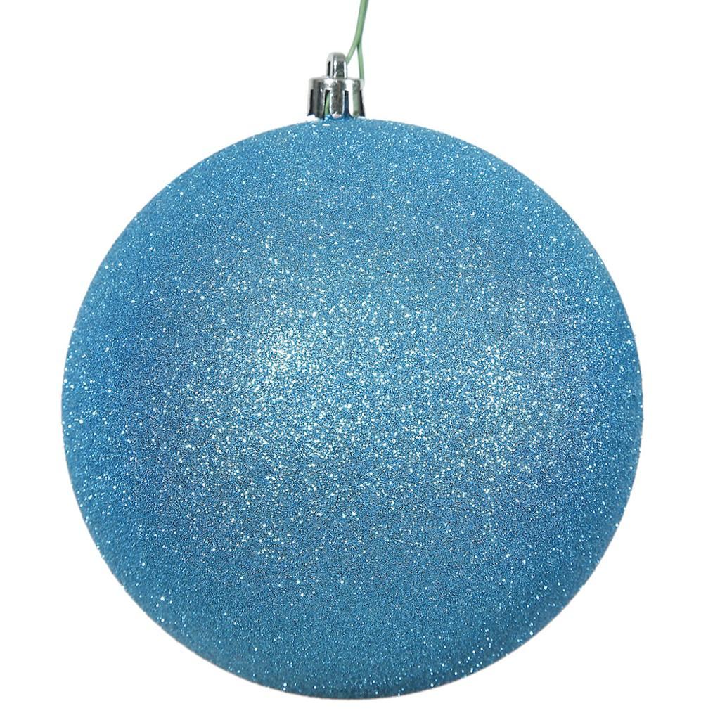 12" Turquoise Glitter Ball Ornament 1