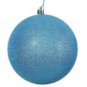 12" Turquoise Glitter Ball Ornament 1
