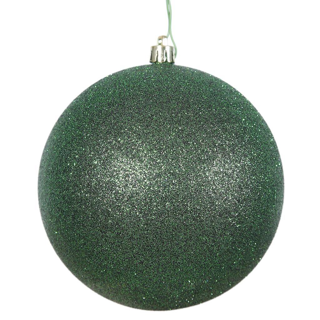 12" Emerald Glitter Ball Ornament 1