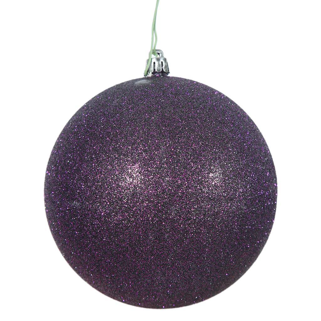 12" Plum Glitter Ball Ornament 1
