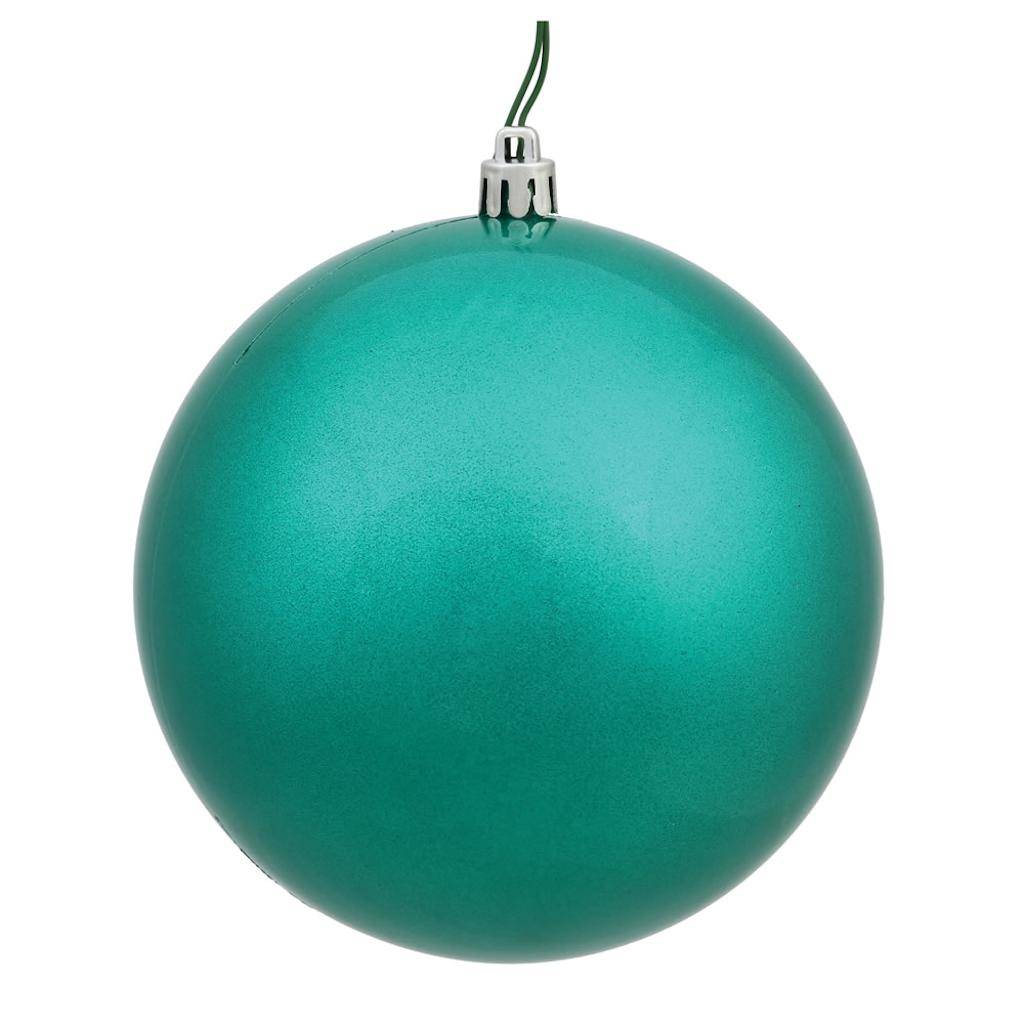 12" Teal Glitter Ball Ornament 1