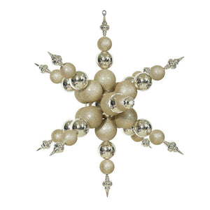 39" Champagne Shiny/Glitter Radical Snowflake Ornament 1