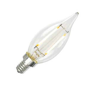 1.6 watt 130 volt C32 Intermediate Screw Base Warm White Dimmable Warm White Transparent LED Filament Bulb 1